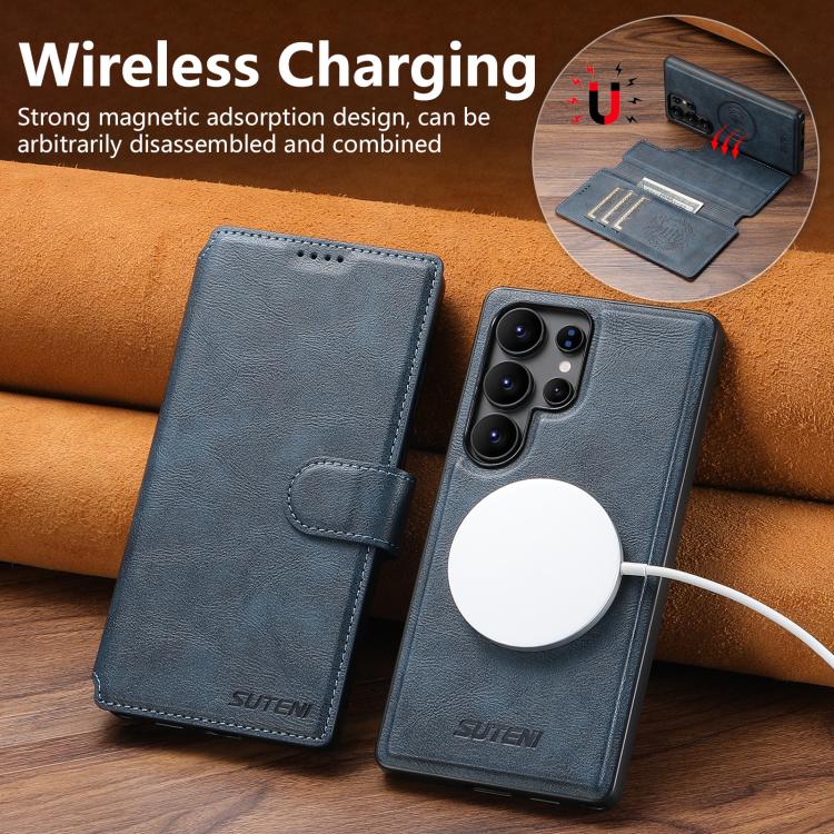 For Samsung Galaxy S25 Ultra 5G Suteni Q05 2-in-1 Multi-function Detachable Wallet MagSafe Phone Case