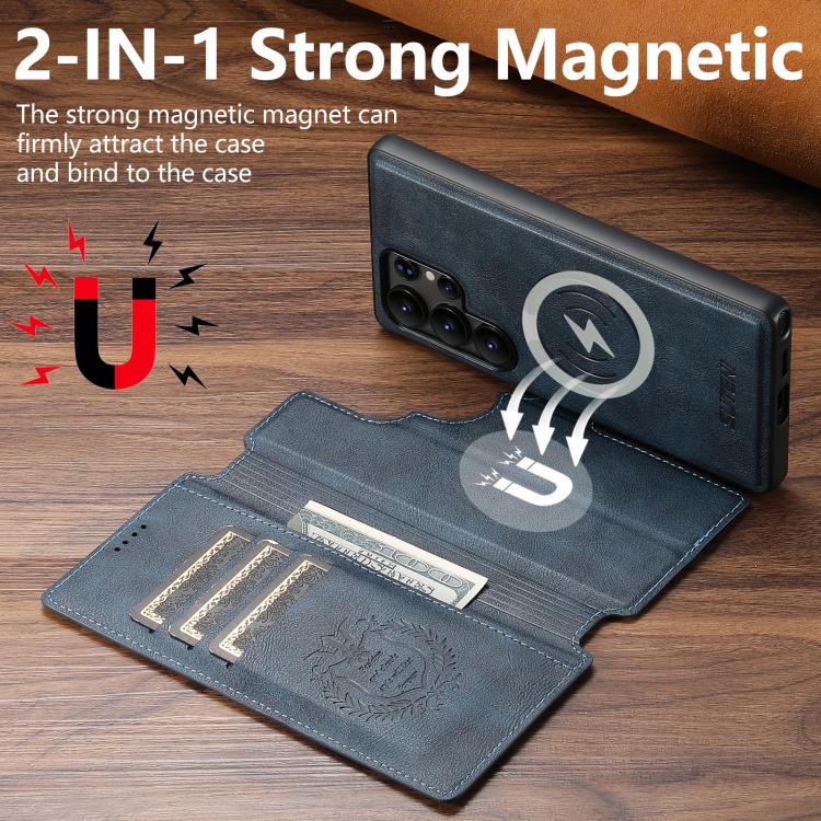 For Samsung Galaxy S24 Ultra 5G Suteni Q05 2-in-1 Multi-function Detachable Wallet MagSafe Phone Case