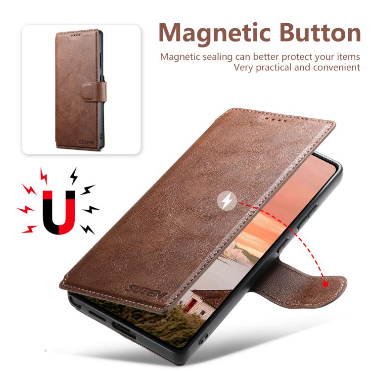 For Samsung Galaxy S22 Ultra 5G Suteni Q05 2-in-1 Multi-function Detachable Wallet MagSafe Phone Case