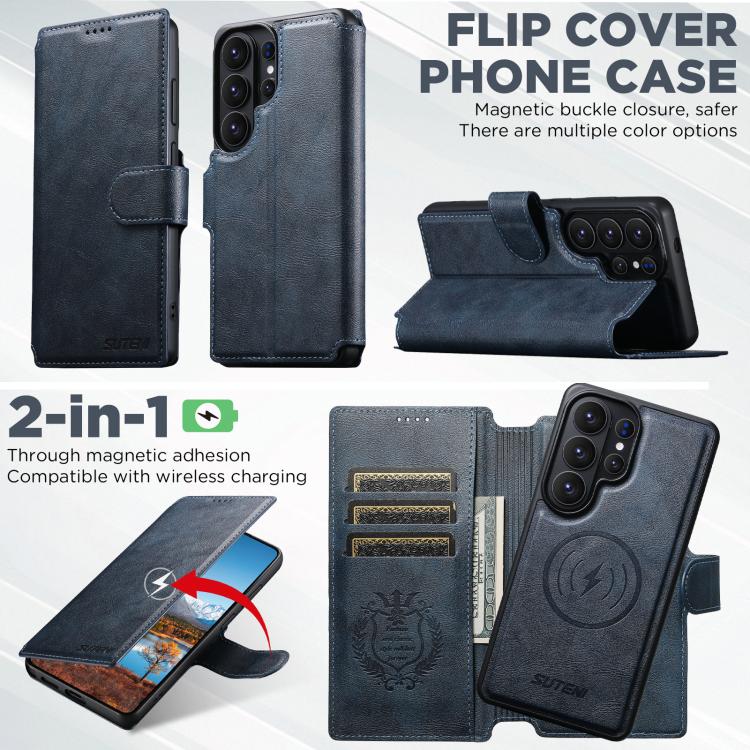 For Samsung Galaxy S26 Ultra 5G Suteni Q05 2-in-1 Multi-function Detachable Wallet MagSafe Phone Case
