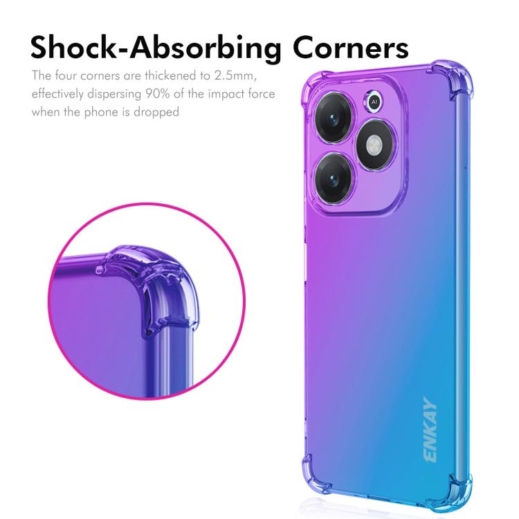 For Tecno Spark 20 / Spark Go 2024 ENKAY Hat-Prince Gradient Airbag TPU Phone Case