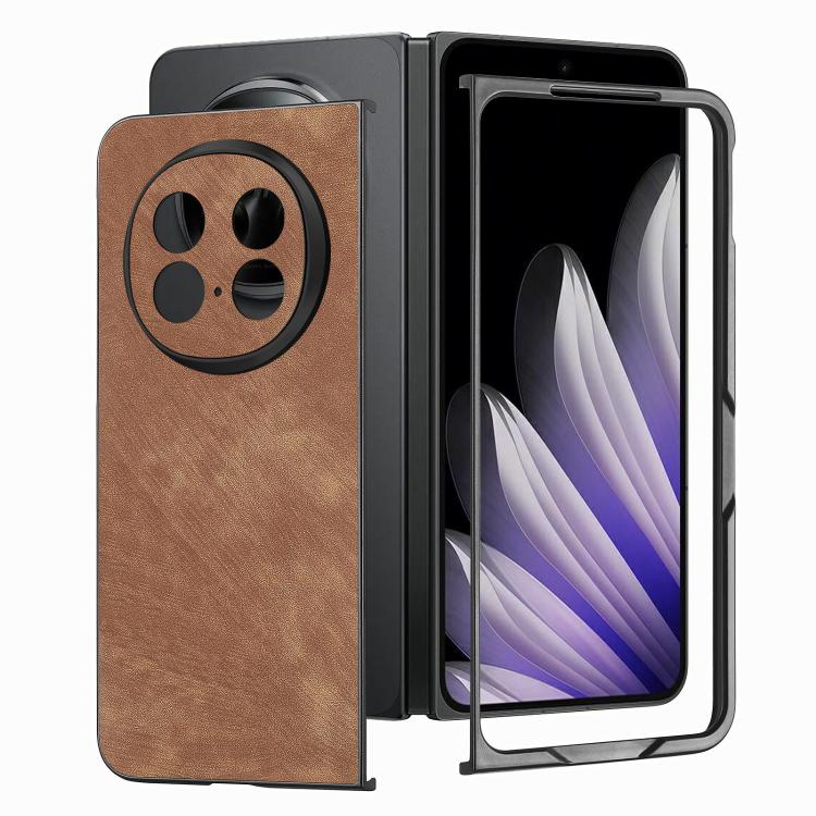 For OPPO Find N5 Vintage Leather PC Back Cover Phone Cas