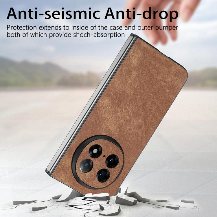 For OPPO Find N5 Vintage Leather PC Back Cover Phone Cas