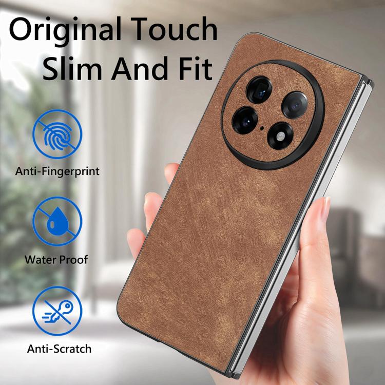 For OPPO Find N5 Vintage Leather PC Back Cover Phone Cas