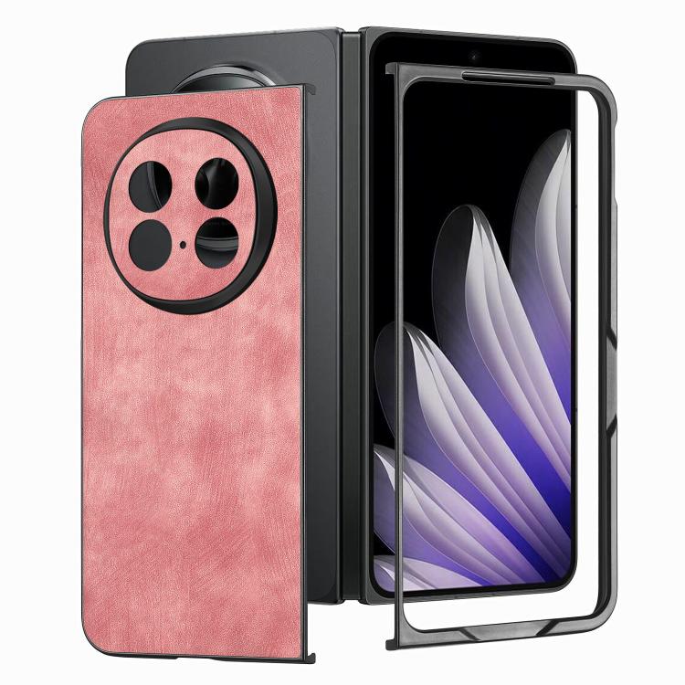 For OPPO Find N5 Vintage Leather PC Back Cover Phone Cas