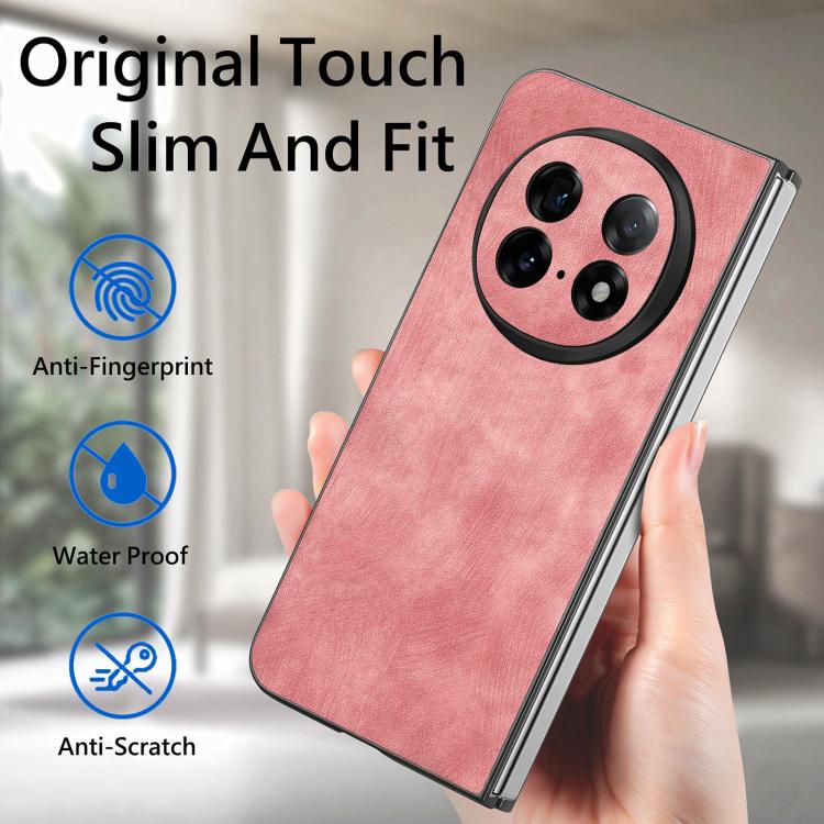 For OPPO Find N5 Vintage Leather PC Back Cover Phone Cas