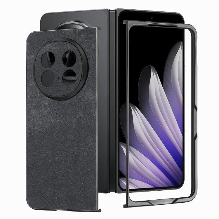 For OPPO Find N5 Vintage Leather PC Back Cover Phone Cas