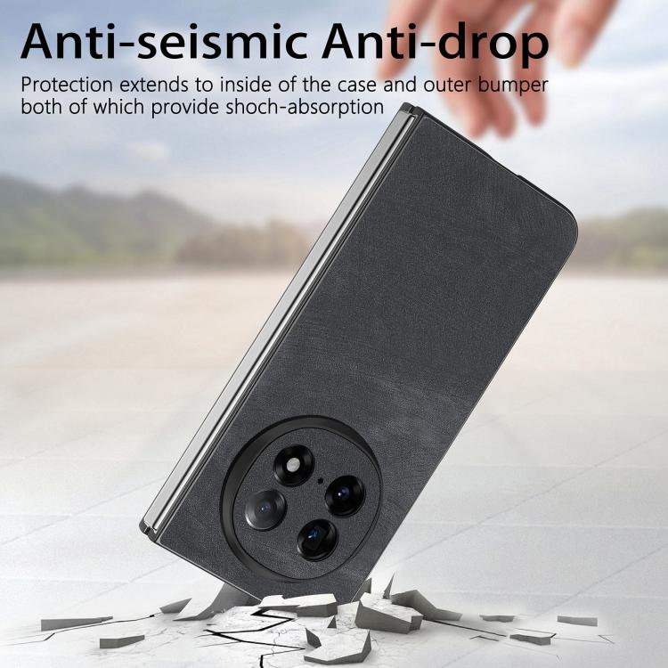 For OPPO Find N5 Vintage Leather PC Back Cover Phone Cas