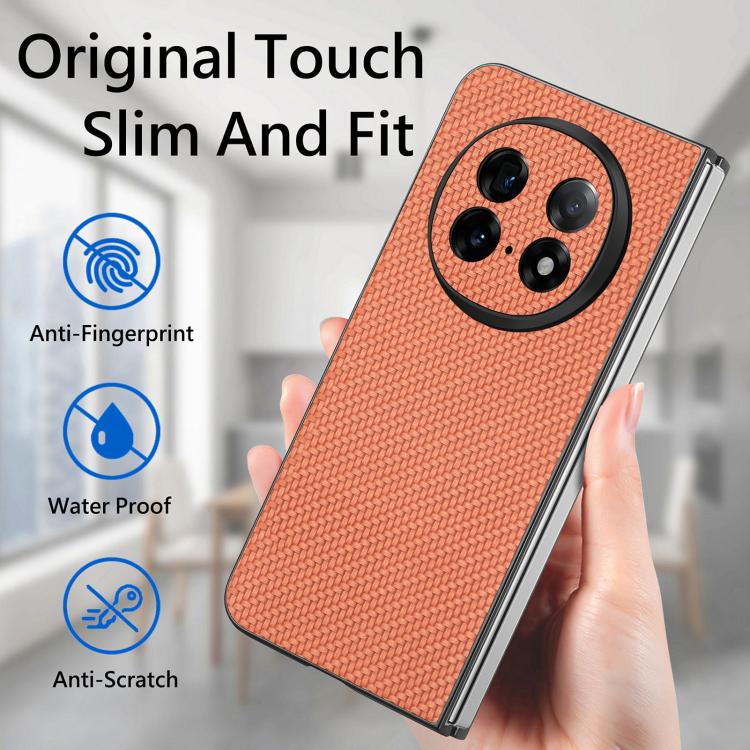 For OPPO Find N5 Carbon Fiber Texture Leather Back Phone Case