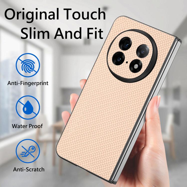 For OPPO Find N5 Carbon Fiber Texture Leather Back Phone Case