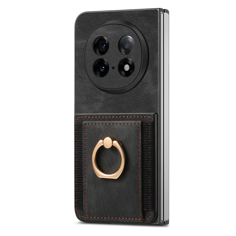 For OPPO Find N5 Retro Skin-feel Ring Card Bag Phone Case