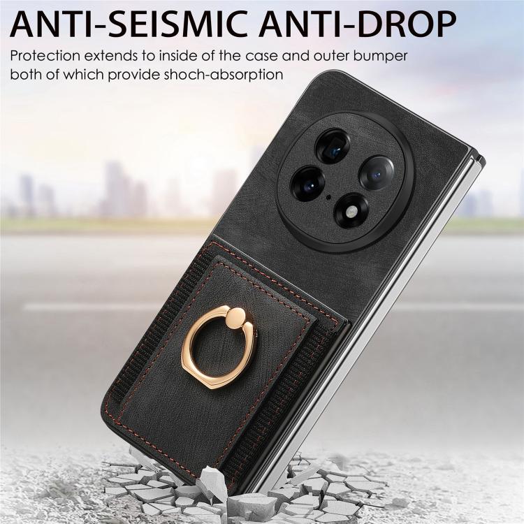 For OPPO Find N5 Retro Skin-feel Ring Card Bag Phone Case