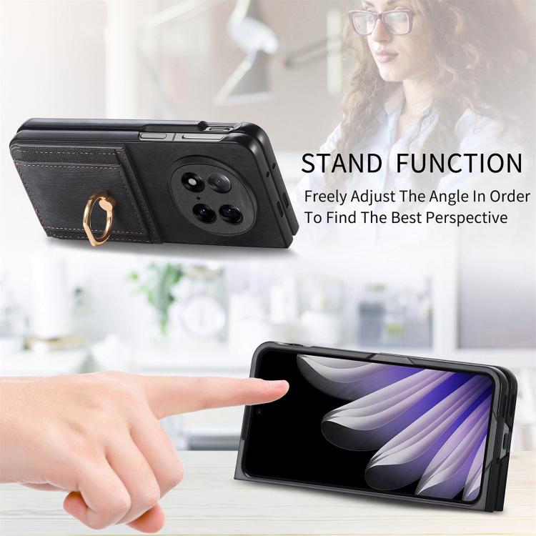For OPPO Find N5 Retro Skin-feel Ring Card Bag Phone Case