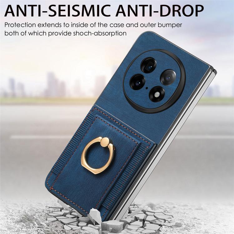 For OPPO Find N5 Retro Skin-feel Ring Card Bag Phone Case
