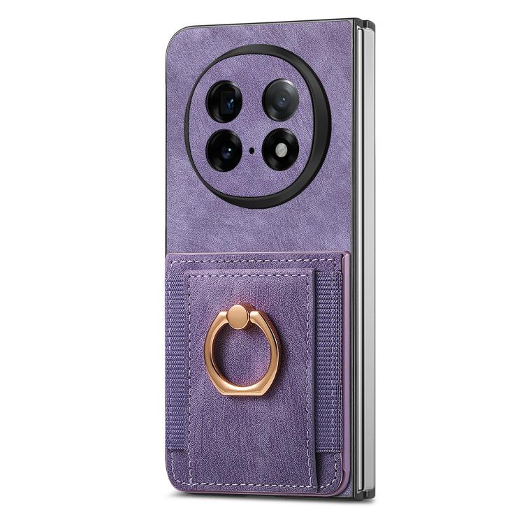 For OPPO Find N5 Retro Skin-feel Ring Card Bag Phone Case