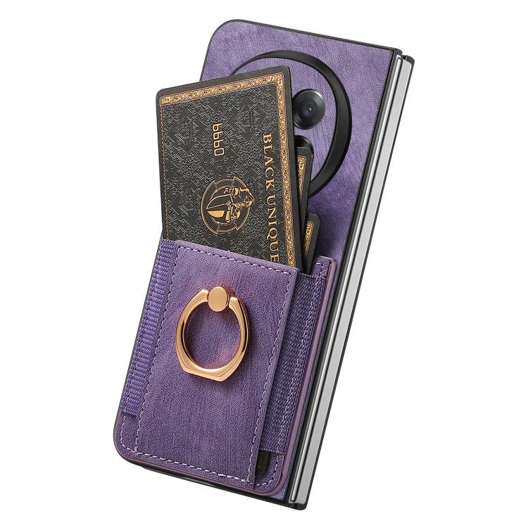 For OPPO Find N5 Retro Skin-feel Ring Card Bag Phone Case