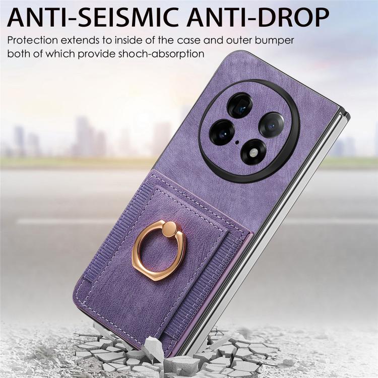 For OPPO Find N5 Retro Skin-feel Ring Card Bag Phone Case