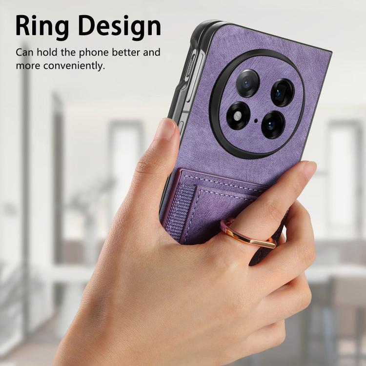 For OPPO Find N5 Retro Skin-feel Ring Card Bag Phone Case