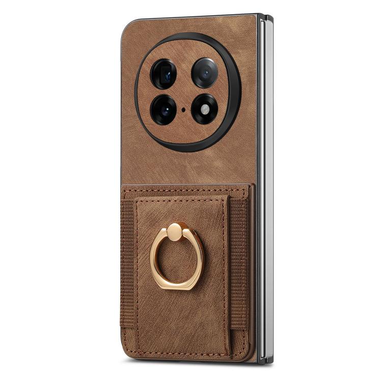 For OPPO Find N5 Retro Skin-feel Ring Card Bag Phone Case