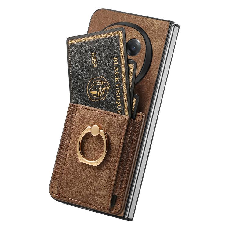 For OPPO Find N5 Retro Skin-feel Ring Card Bag Phone Case