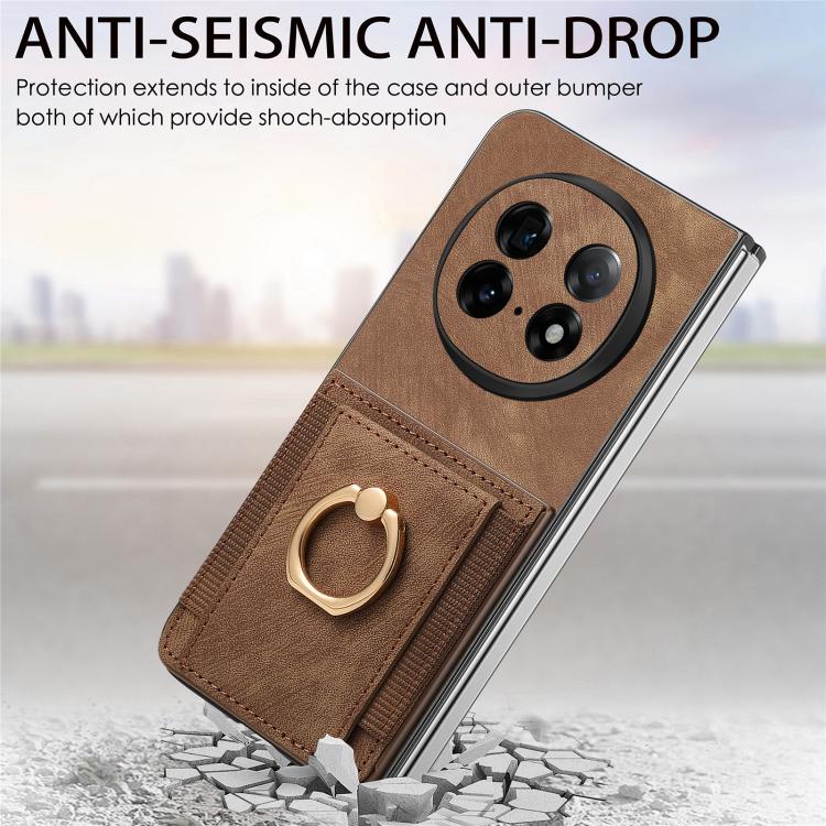 For OPPO Find N5 Retro Skin-feel Ring Card Bag Phone Case