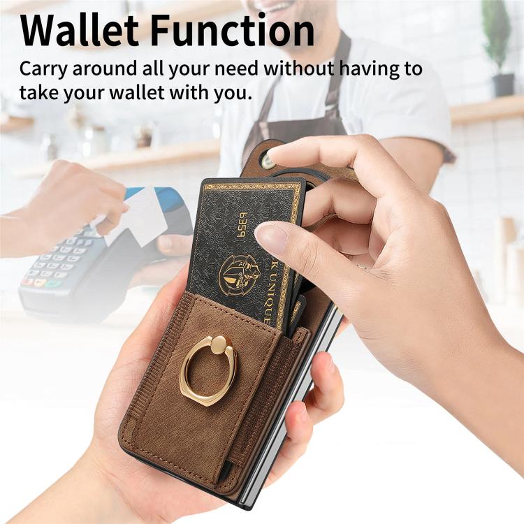 For OPPO Find N5 Retro Skin-feel Ring Card Bag Phone Case
