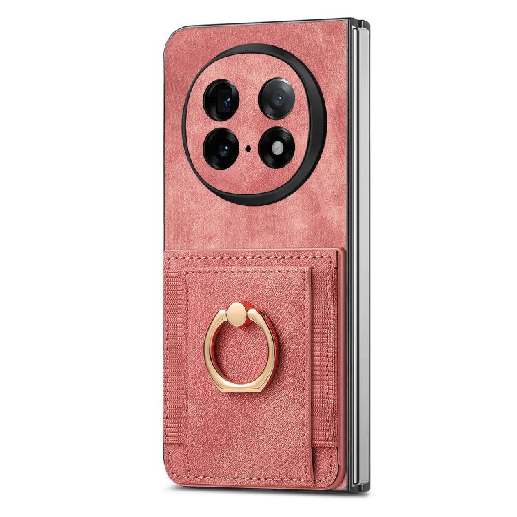 For OPPO Find N5 Retro Skin-feel Ring Card Bag Phone Case