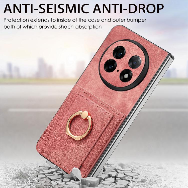 For OPPO Find N5 Retro Skin-feel Ring Card Bag Phone Case