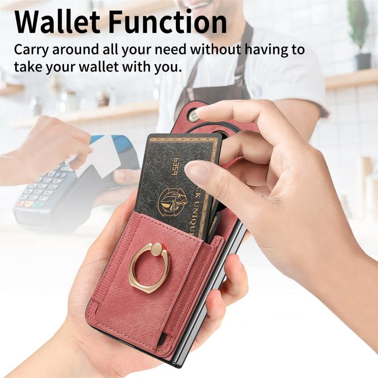 For OPPO Find N5 Retro Skin-feel Ring Card Bag Phone Case
