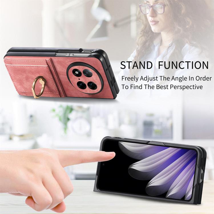 For OPPO Find N5 Retro Skin-feel Ring Card Bag Phone Case