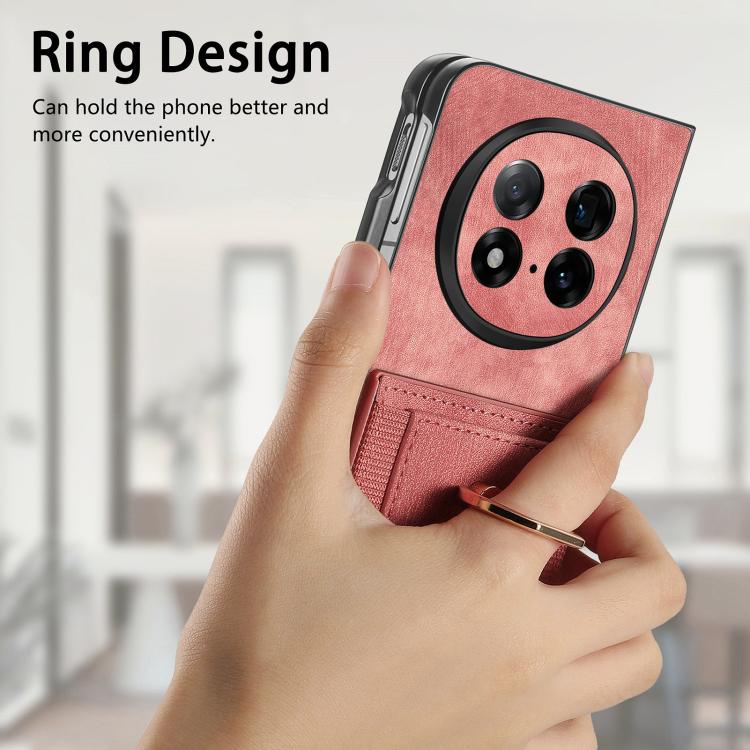 For OPPO Find N5 Retro Skin-feel Ring Card Bag Phone Case