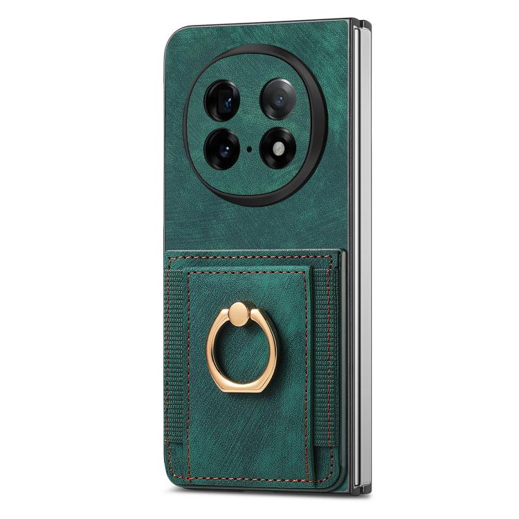 For OPPO Find N5 Retro Skin-feel Ring Card Bag Phone Case