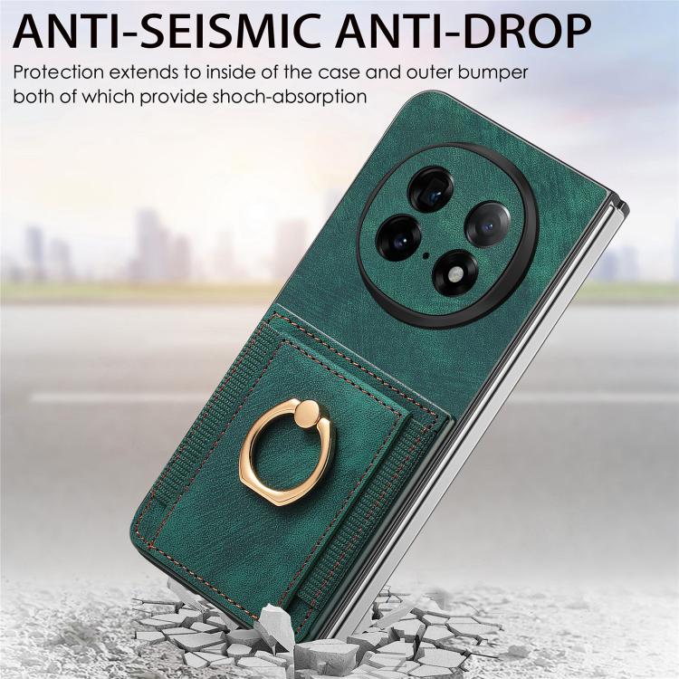 For OPPO Find N5 Retro Skin-feel Ring Card Bag Phone Case