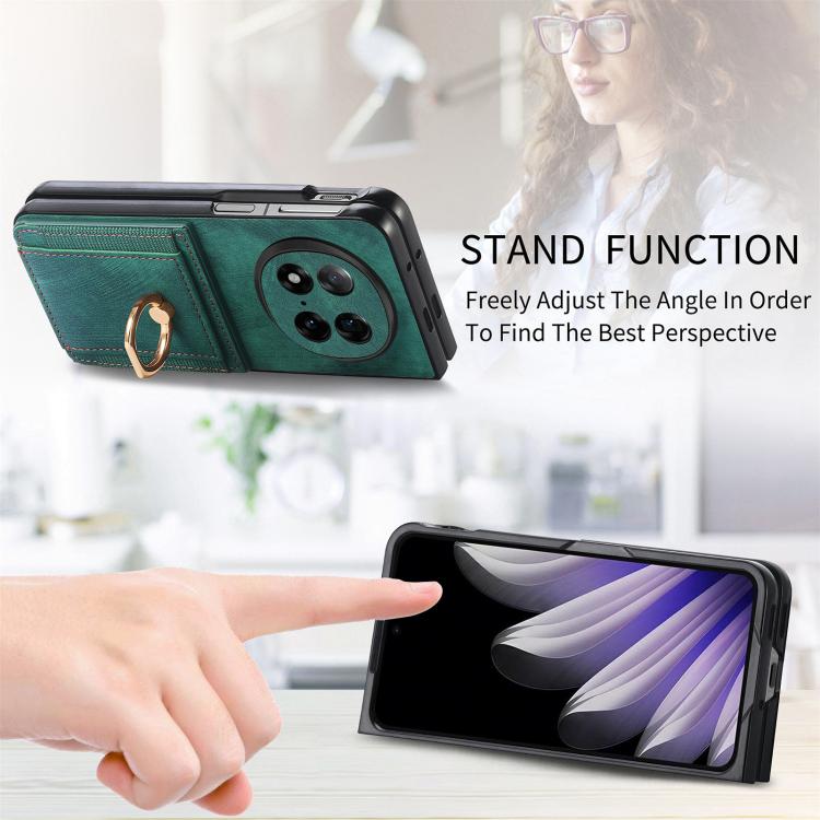 For OPPO Find N5 Retro Skin-feel Ring Card Bag Phone Case