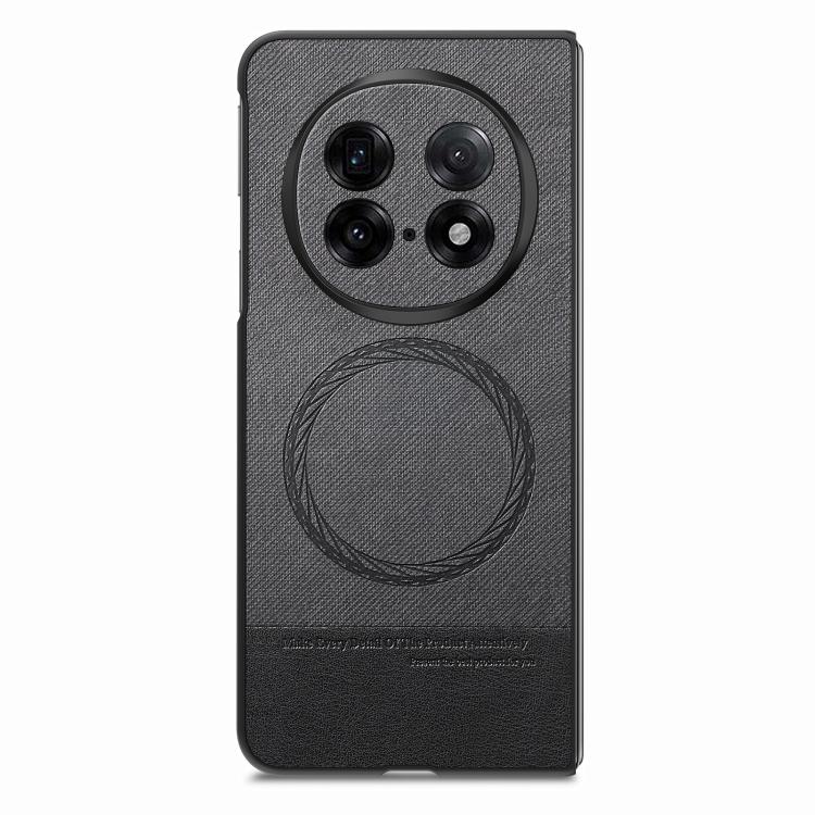 For OPPO Find N5 Twill Fabric Leather Skin Magnetic Back Phone Case