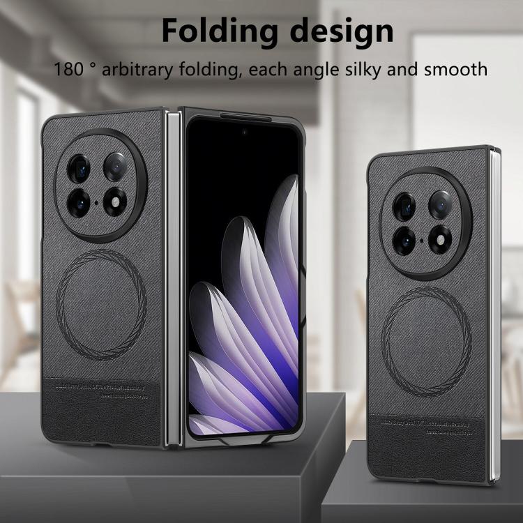 For OPPO Find N5 Twill Fabric Leather Skin Magnetic Back Phone Case
