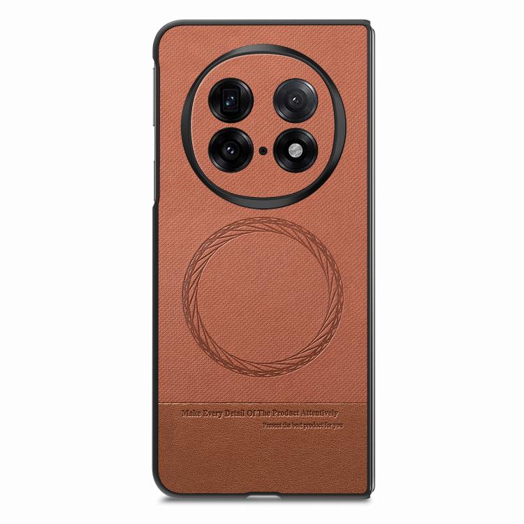 For OPPO Find N5 Twill Fabric Leather Skin Magnetic Back Phone Case