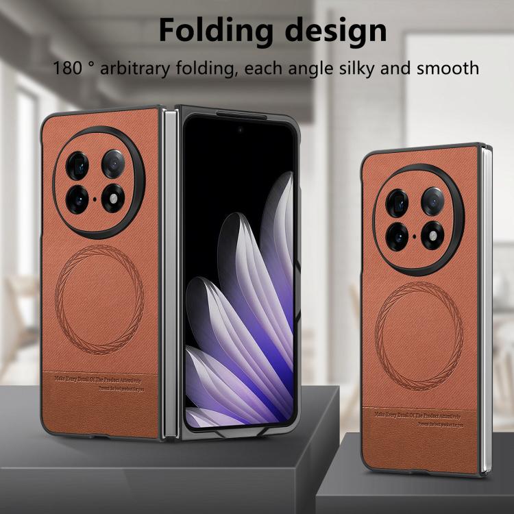 For OPPO Find N5 Twill Fabric Leather Skin Magnetic Back Phone Case