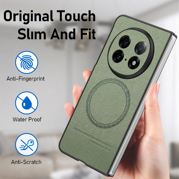 For OPPO Find N5 Twill Fabric Leather Skin Magnetic Back Phone Case