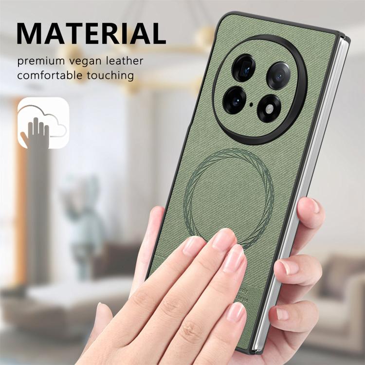 For OPPO Find N5 Twill Fabric Leather Skin Magnetic Back Phone Case