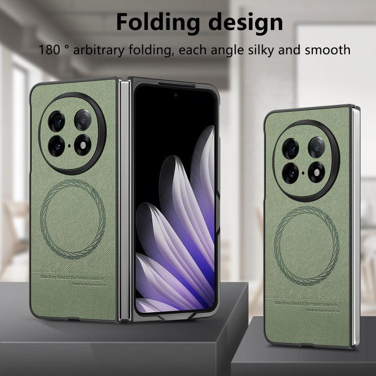 For OPPO Find N5 Twill Fabric Leather Skin Magnetic Back Phone Case