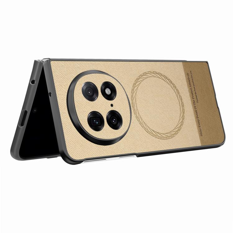 For OPPO Find N5 Twill Fabric Leather Skin Magnetic Back Phone Case