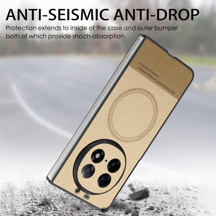 For OPPO Find N5 Twill Fabric Leather Skin Magnetic Back Phone Case