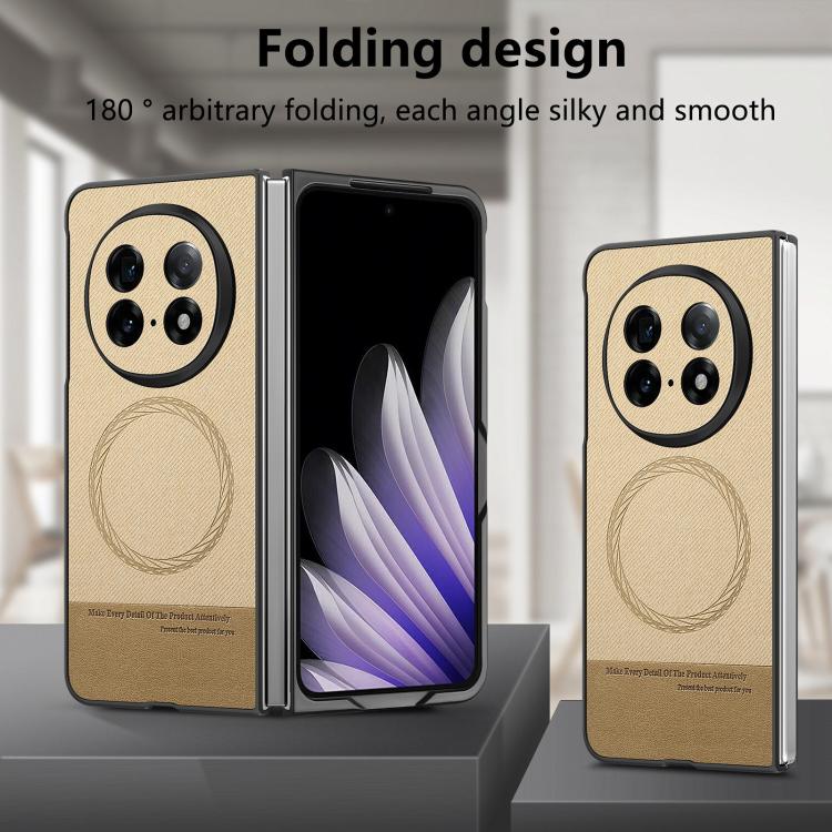 For OPPO Find N5 Twill Fabric Leather Skin Magnetic Back Phone Case