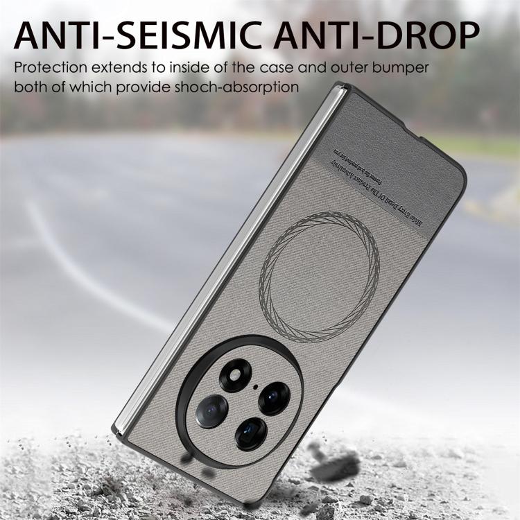 For OPPO Find N5 Twill Fabric Leather Skin Magnetic Back Phone Case