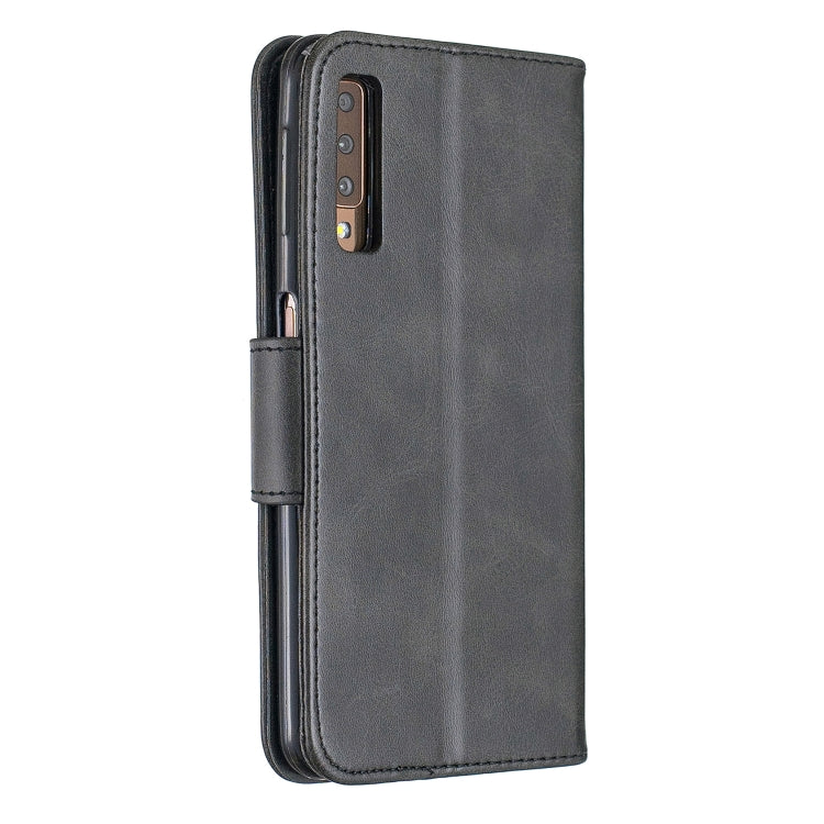 Retro Lambskin Texture Pure Color Horizontal Flip PU Leather Case for Galaxy A7 2018&A750, with Holder & Card Slots & Wallet & Lanyard