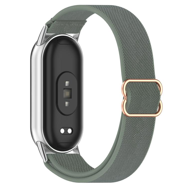 For Xiaomi Smart Band 10 / 9 / 8 Slide Buckle Nylon Elastic Braided Watch Band
