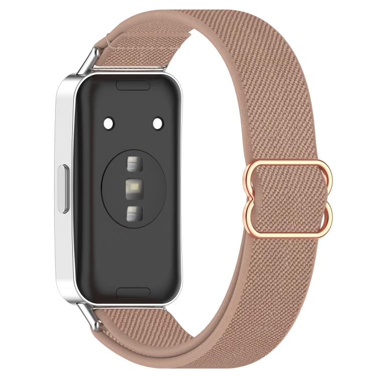 For Huawei Band 10 / 10 NFC / 9 / 9 NFC Slide Buckle Nylon Elastic Braided Watch Band