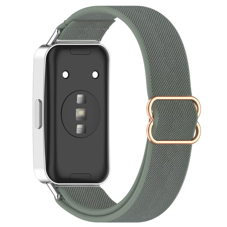 For Huawei Band 10 / 10 NFC / 9 / 9 NFC Slide Buckle Nylon Elastic Braided Watch Band