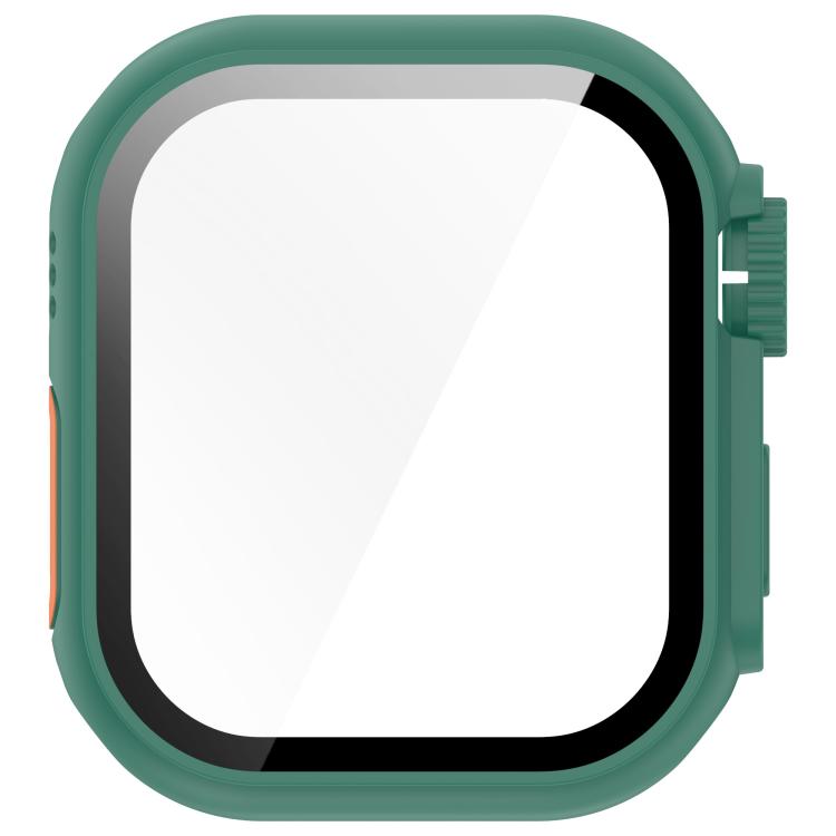 For Apple Watch Series 11 / 10 42mm Change to Ultra 49mm Tempered Film Integrated PC Button Watch Case